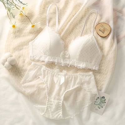 Sexy podprsenka, nohavičky s push-up čipkou, pre ženy, bavlnený top s AB košíčkom, čipkovaná podprsenka, súprava bez rukávov, spodná bielizeň a nohavičky