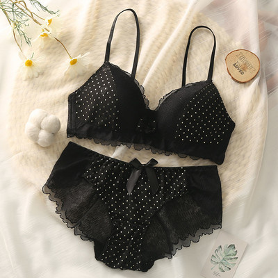 Sexy podprsenka, nohavičky s push-up čipkou, pre ženy, bavlnený top s AB košíčkom, čipkovaná podprsenka, súprava bez rukávov, spodná bielizeň a nohavičky