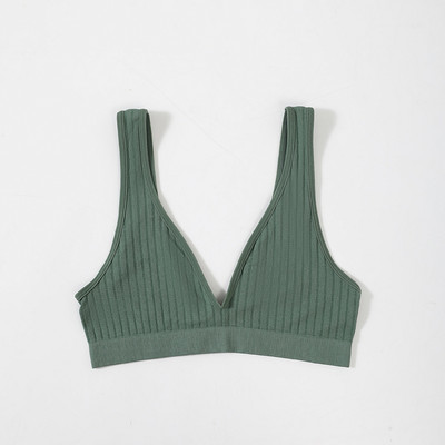 Besiūlė liemenėlė, skirta moteriškai, joga be pamušalo, moteriška liemenėlė Deep V Sexy Moteriškas apatinis trikotažas be nugaros apatinis apatinis trikotažas su apyrankėmis