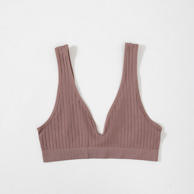 Besiūlė liemenėlė, skirta moteriškai, joga be pamušalo, moteriška liemenėlė Deep V Sexy Moteriškas apatinis trikotažas be nugaros apatinis apatinis trikotažas su apyrankėmis