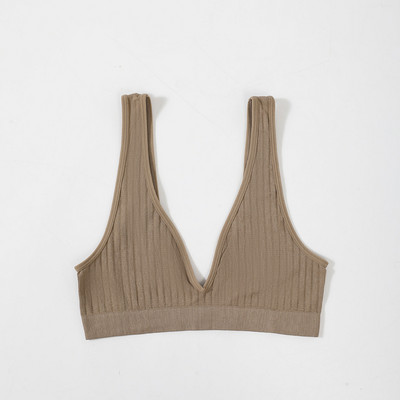 Besiūlė liemenėlė, skirta moteriškai, joga be pamušalo, moteriška liemenėlė Deep V Sexy Moteriškas apatinis trikotažas be nugaros apatinis apatinis trikotažas su apyrankėmis