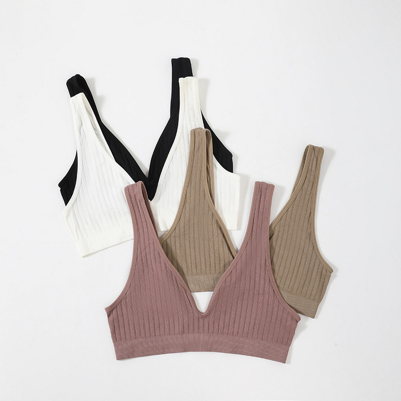 Besiūlė liemenėlė, skirta moteriškai, joga be pamušalo, moteriška liemenėlė Deep V Sexy Moteriškas apatinis trikotažas be nugaros apatinis apatinis trikotažas su apyrankėmis