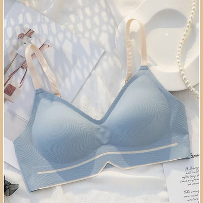 Bešavno donje rublje Ženski tanki dio bez rubova Jednodijelni kontrast boja Mali i udobni push-up grudnjak s lijepim leđima