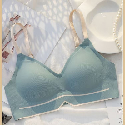 Bešavno donje rublje Ženski tanki dio bez rubova Jednodijelni kontrast boja Mali i udobni push-up grudnjak s lijepim leđima