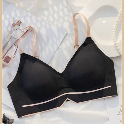 Bešavno donje rublje Ženski tanki dio bez rubova Jednodijelni kontrast boja Mali i udobni push-up grudnjak s lijepim leđima