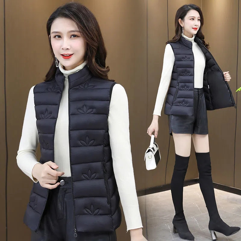 Elegantna studentska kratka pamučna jakna Punjačka jakna Jesen Zima Prsluk Ženska topla jakna bez rukava Ženski prsluk Chaleco Muje