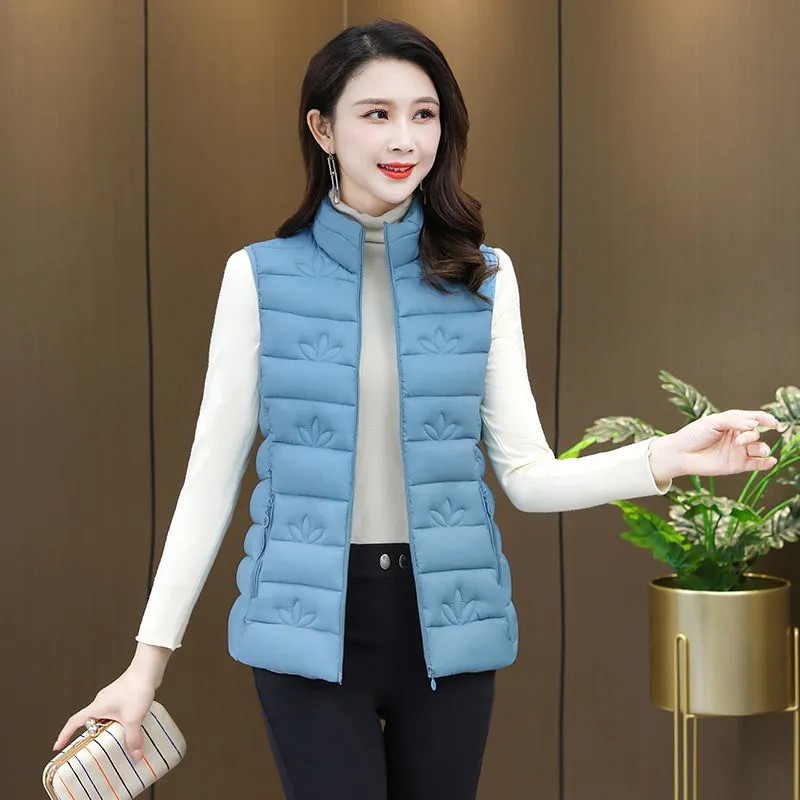 Elegantna studentska kratka pamučna jakna Punjačka jakna Jesen Zima Prsluk Ženska topla jakna bez rukava Ženski prsluk Chaleco Muje