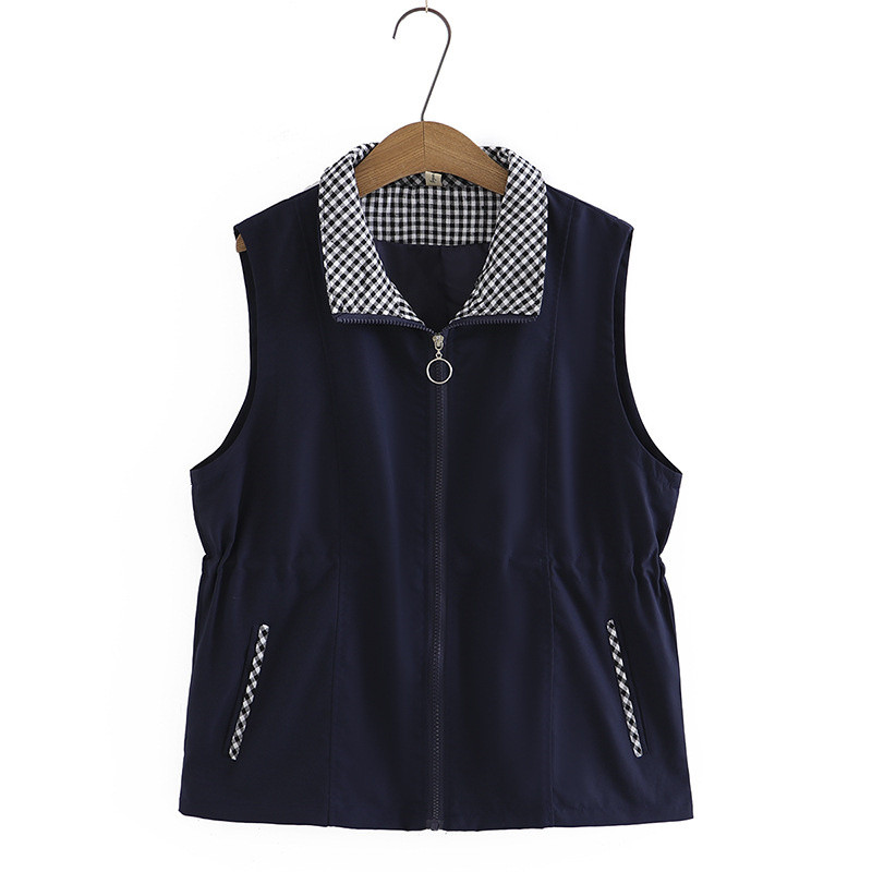 2023 m. pavasario rudens liemenė moteriška striukė Vidutinio amžiaus pagyvenusių žmonių trumpomis rankovėmis striukė Moteriškas paltas Didelio dydžio liemenė Chaleco Mujer 4XL