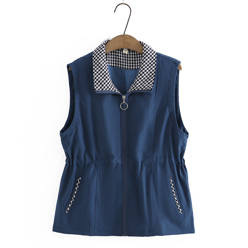 2023 m. pavasario rudens liemenė moteriška striukė Vidutinio amžiaus pagyvenusių žmonių trumpomis rankovėmis striukė Moteriškas paltas Didelio dydžio liemenė Chaleco Mujer 4XL