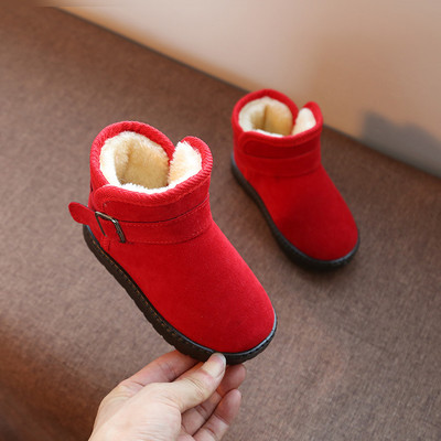 Mumoresip Čizme za djevojčice Čizme za dječake Dječje čizme Dječje zimske čizme za snijeg Tople pamučne gumene čizme s kopčama Flok tkanina meka iznutra
