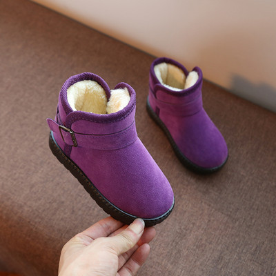 Mumoresip Čizme za djevojčice Čizme za dječake Dječje čizme Dječje zimske čizme za snijeg Tople pamučne gumene čizme s kopčama Flok tkanina meka iznutra