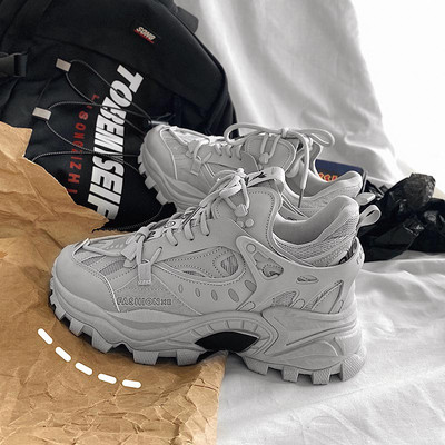 Pantofi vulcanizati Pantofi de lux pentru bărbați, pantofi groși Harajuku, toamnă, negru, încălțăminte pentru alergare, pentru bărbați, la modă înaltă, pantofi pentru bărbați