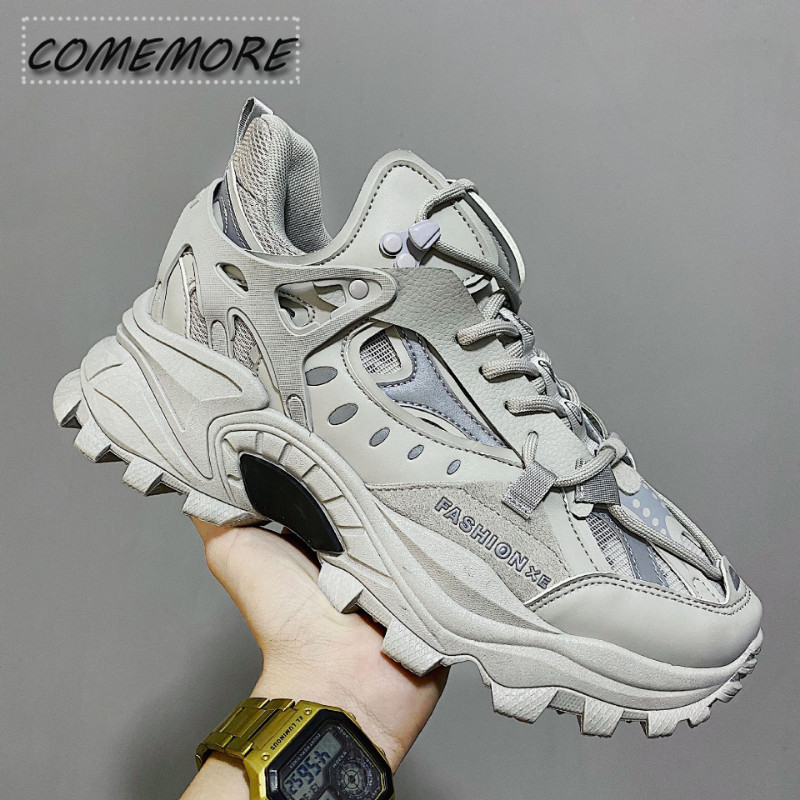 Pantofi vulcanizati Pantofi de lux pentru bărbați, pantofi groși Harajuku, toamnă, negru, încălțăminte pentru alergare, pentru bărbați, la modă înaltă, pantofi pentru bărbați