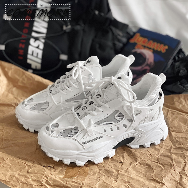Pantofi vulcanizati Pantofi de lux pentru bărbați, pantofi groși Harajuku, toamnă, negru, încălțăminte pentru alergare, pentru bărbați, la modă înaltă, pantofi pentru bărbați