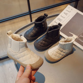 Cizme de toamnă iarnă pentru copii pentru fetițe pantofi ocazional pentru copii, impermeabile în aer liber, pantofi de pluș din bumbac, cizme pentru băieți cu talpă moale