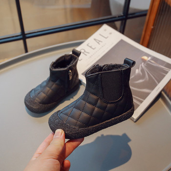Есен Зима Детски ботуши за бебета момичета Ежедневни обувки Външни водоустойчиви детски плюшени памучни обувки Ботуши за момчета с мека подметка
