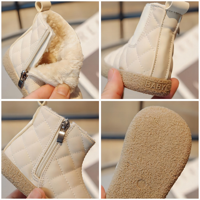 Cizme de toamnă iarnă pentru copii pentru fetițe pantofi ocazional pentru copii, impermeabile în aer liber, pantofi de pluș din bumbac, cizme pentru băieți cu talpă moale