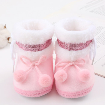 Λούτρινα μωρουδιακά παπούτσια Patchwork με αντιολισθητικές σόλες και βαμβακερή επένδυση - Μαλακές και χαριτωμένες μπότες χιονιού για νήπια 0-18 μηνών