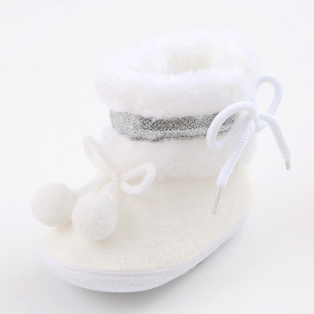 Λούτρινα μωρουδιακά παπούτσια Patchwork με αντιολισθητικές σόλες και βαμβακερή επένδυση - Μαλακές και χαριτωμένες μπότες χιονιού για νήπια 0-18 μηνών