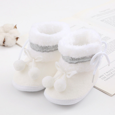 Plīša raibu apavi mazuļiem ar neslīdošām zolēm un kokvilnas polsterējumu — mīksti un jauki sniega zābaki mazuļiem no 0 līdz 18 mēn.