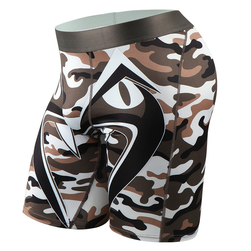 Seksualūs vyriški apatiniai kamufliažiniai spaudiniai Bokseriai Šortai vyrams Ilgi Bokseriai Drabužiai U Išgaubtas maišelis Patogus apatinis trikotažas vyrams