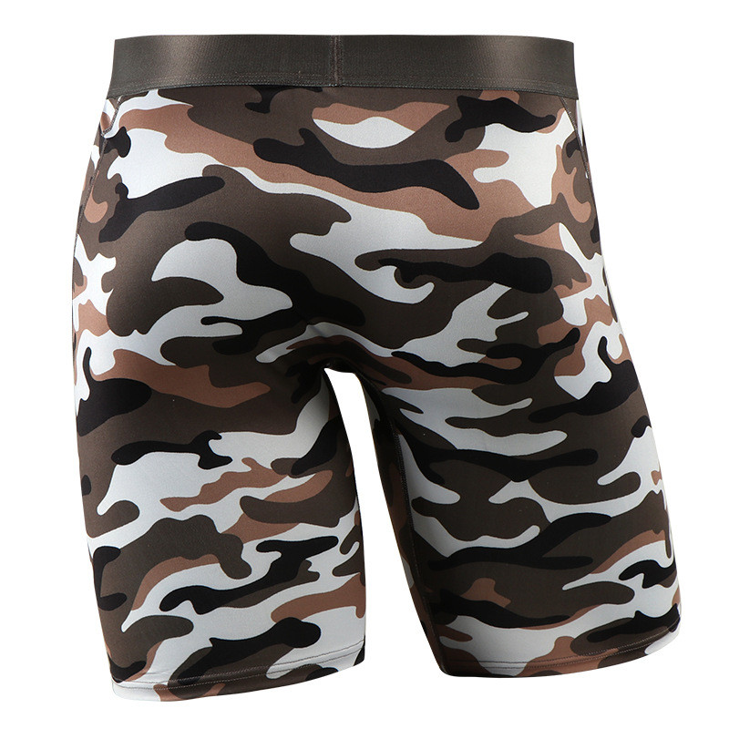 Seksualūs vyriški apatiniai kamufliažiniai spaudiniai Bokseriai Šortai vyrams Ilgi Bokseriai Drabužiai U Išgaubtas maišelis Patogus apatinis trikotažas vyrams