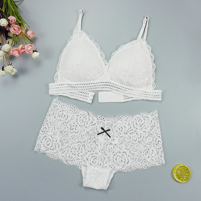 Sutien Chiloți Set Chiloți Sexy Dantela Lenjerie Femeie Lenjerie Push Up Subțire 1/2 Cupe Triunghi Bralette Slip Hollow Out Comert cu ridicata