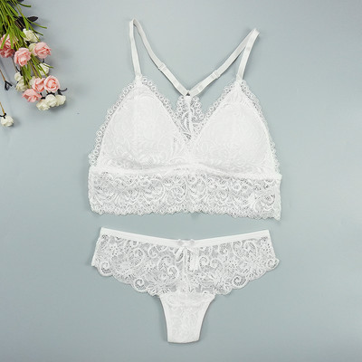 Sutien Chiloți Set Chiloți Sexy Dantela Lenjerie Femeie Lenjerie Push Up Subțire 1/2 Cupe Triunghi Bralette Slip Hollow Out Comert cu ridicata