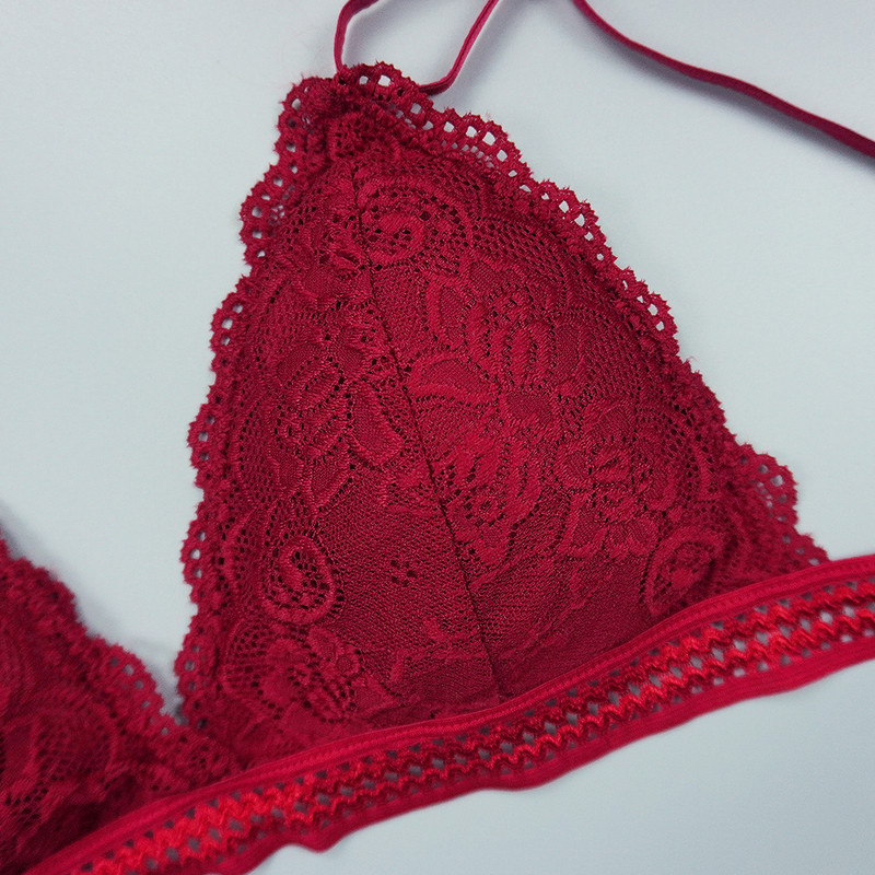 Grudnjak Komplet gaćica Seksi gaćice Čipkasto donje rublje Žensko donje rublje Push Up Tanke 1/2 trokutaste košarice Bralette Izdubljene gaćice Veleprodaja