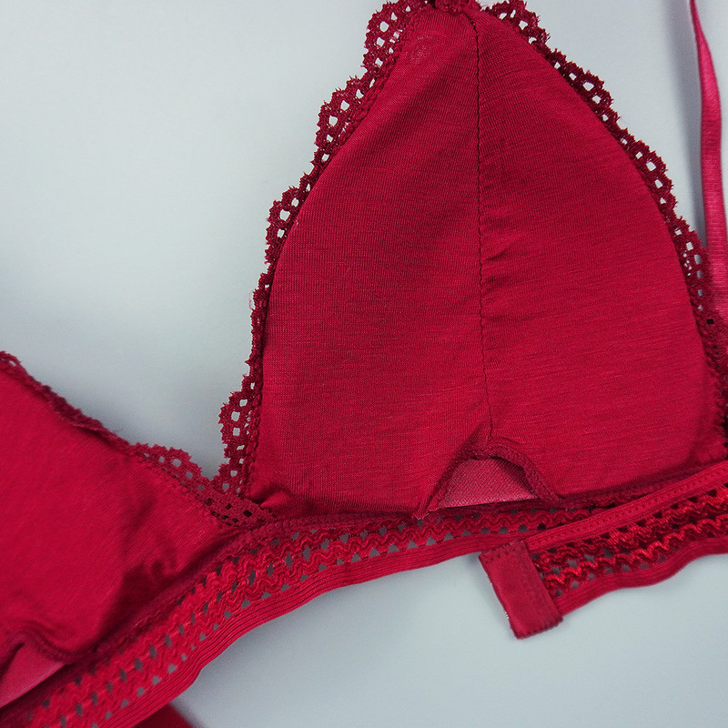 Grudnjak Komplet gaćica Seksi gaćice Čipkasto donje rublje Žensko donje rublje Push Up Tanke 1/2 trokutaste košarice Bralette Izdubljene gaćice Veleprodaja