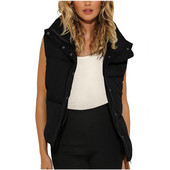 Naujas šiltas rudens žiemos moteriškas trumpas liemenės paltas, kišenės, laisvalaikio madinga striukė be rankovių, tvirta liemenė moterims