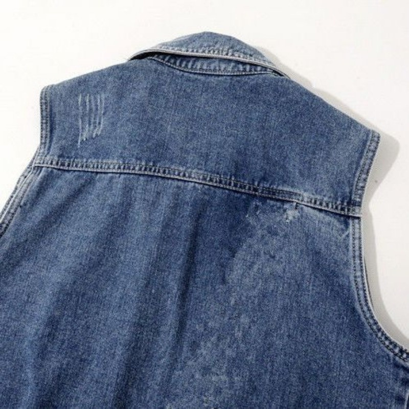 Primăvară/vară, noua modă, vestă albastră din blugi, top fără mâneci, ocazional, haină scurtă, tendință 2023, toamnă, blugi, vestă, vestă
