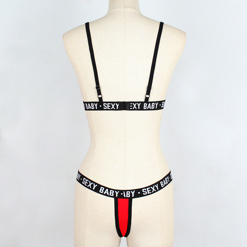 Γυναικείο σέξι σετ εσωρούχων Αθλητικά εσώρουχα Σετ πυτζάμες νυχτερινό σουτιέν εξώπλατης Pantiea Erotic Bandage Corset Push Bra Thong Μπικίνι