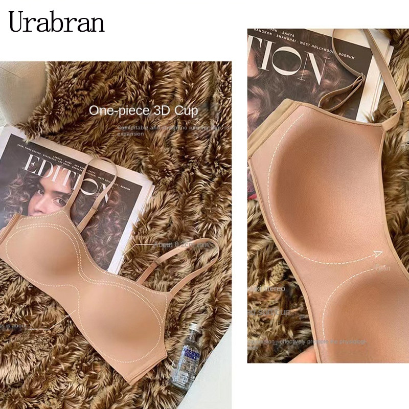 Cupă subțire Lenjerie de corp dintr-o singură bucată, fără cusături, sâni mici pentru femei, adunați în partea de sus pentru a susține confortul rezistent la lasare și fără oțel