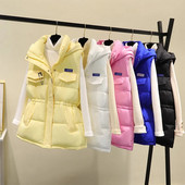 Jachetă fără mâneci pentru femei, noua modă de toamnă iarnă, ocazională, vestă caldă pentru femei, îmbrăcăminte exterioară pentru femei, vestă cu glugă Chaleco Mujer