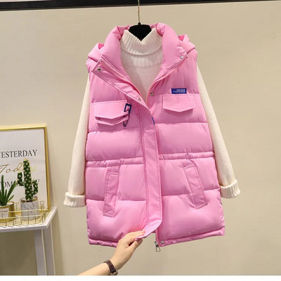 Jachetă fără mâneci pentru femei, noua modă de toamnă iarnă, ocazională, vestă caldă pentru femei, îmbrăcăminte exterioară pentru femei, vestă cu glugă Chaleco Mujer