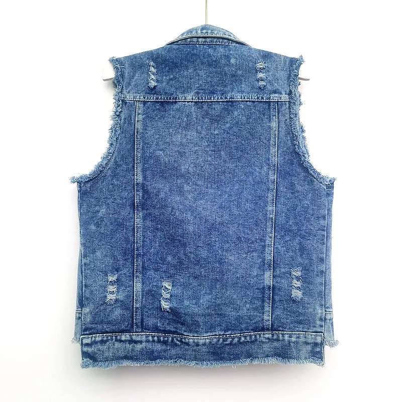 2023 m. Nauja džinsinė liemenė, moteriška korėjietiška džinsų striukė, liemenė, trumpa striukė be rankovių, viršutiniai drabužiai, moteriški viršutiniai drabužiai, 4XL