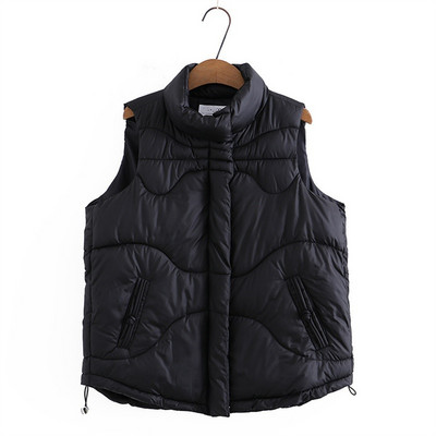 NouToamna Iarnă Vestă din bumbac cu puf pentru femei Jachetă caldă, fără mâneci, pardesiu, largi, vestă pentru femeie, haină 5XL Chaleco Mujer