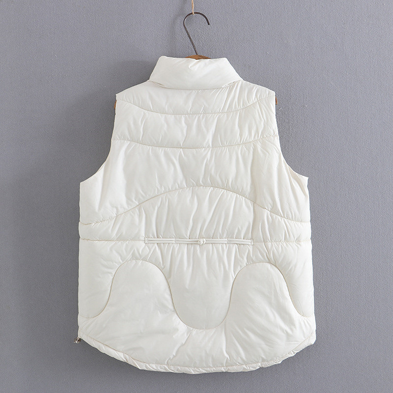 NouToamna Iarnă Vestă din bumbac cu puf pentru femei Jachetă caldă, fără mâneci, pardesiu, largi, vestă pentru femeie, haină 5XL Chaleco Mujer