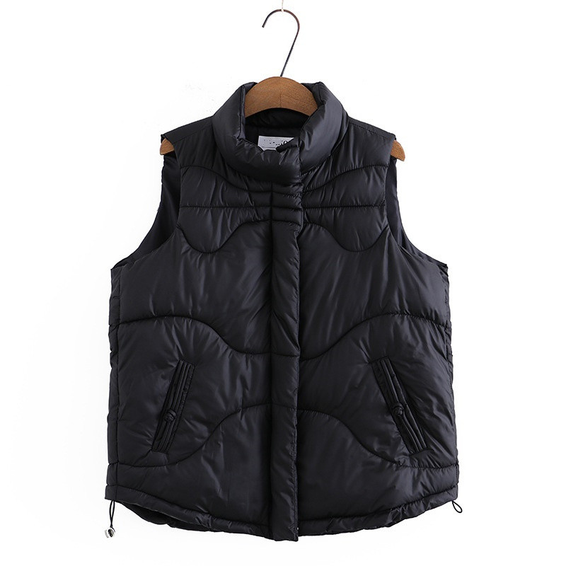 NouToamna Iarnă Vestă din bumbac cu puf pentru femei Jachetă caldă, fără mâneci, pardesiu, largi, vestă pentru femeie, haină 5XL Chaleco Mujer