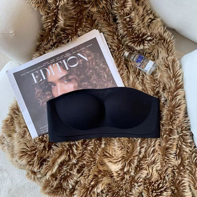 Sutien fără bretele anti-alunecare, stil bandeau, într-o singură piesă invizibil, nuntă fără bretele de vară fără urme sutien push-up sexy cu sâni mici