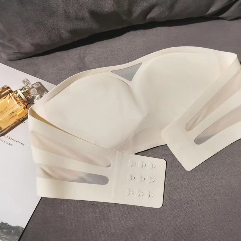 Sutien fără bretele anti-alunecare, stil bandeau, într-o singură piesă invizibil, nuntă fără bretele de vară fără urme sutien push-up sexy cu sâni mici