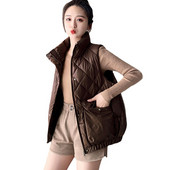 Φθινοπωρινό Χειμώνα Γυναικείο Βαμβακερό Γιλέκο Βάση γιακά Τσέπη Αμάνικο Μπουφάν Γυναικείο Ζεστό Πουφερ Γιλέκο Γυναικείο Πανωφόρι