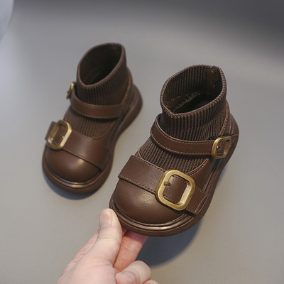 Čizme za djevojčice Jesen Zima Dječje čizme za snijeg Cipele za bebe i malu djecu Vanjske vjetrootporne vodootporne dječje pletene kratke čizme