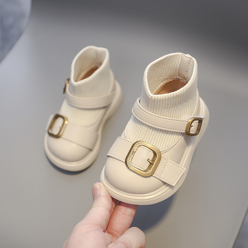 Čizme za djevojčice Jesen Zima Dječje čizme za snijeg Cipele za bebe i malu djecu Vanjske vjetrootporne vodootporne dječje pletene kratke čizme