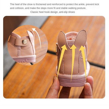 2022 Νέο Χειμερινό αντιολισθητικό μαλακό πάτο Snow Boots Παιδικά βαμβακερά παπούτσια Plus παχιά ζεστασιά Cute Rabbit Ears Baby Girl White Boots