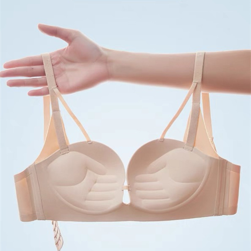 Bešavno donje rublje za žene s malim i ravnim grudima, push-up i povećanjem, sekundarnim grudima, protiv opuštanja, sjajni grudnjak