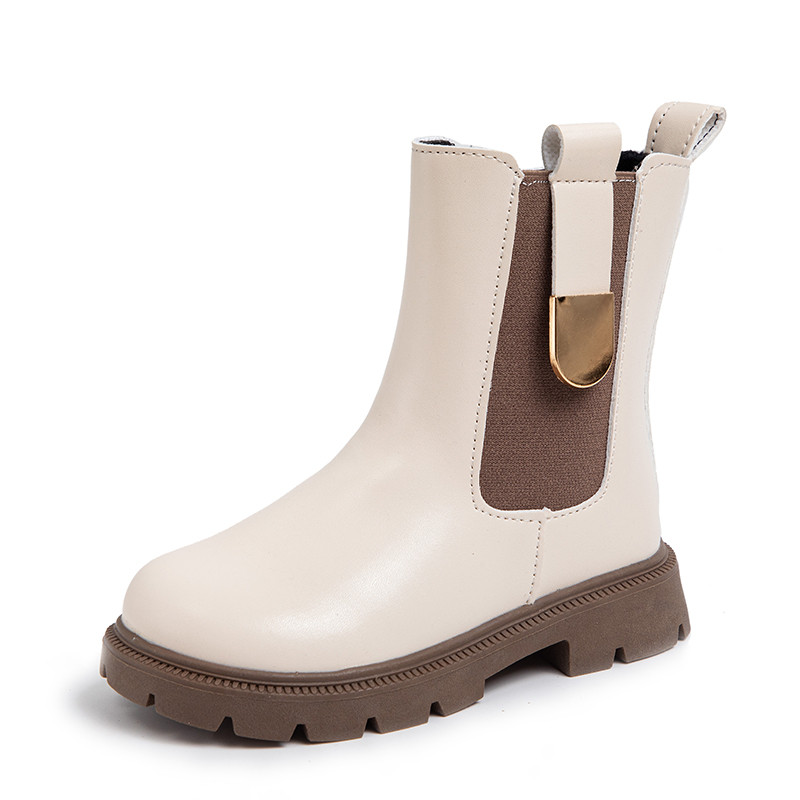 Mergaičių Madingi Batai Rudens Žiema Šiltas Kailis Vaikiški Guminiai Batai Neslystantys Vidutiniai Dideli Vaikiški Batai Klasikiniai Chelsea Batai Užtrauktukas