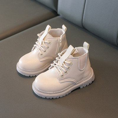 PADRISIMOS Dječje bež kožne Chelsea čizme Vodootporne čizme za snijeg Čipkane Dječje tenisice Zimska cipela za djevojčice XTP