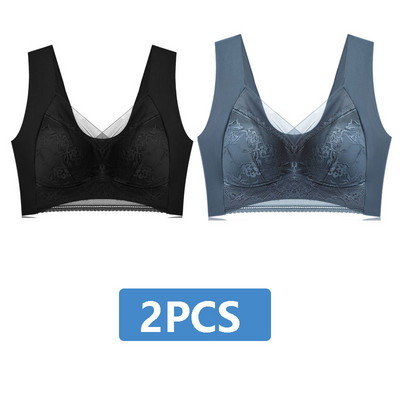 2 buc. Lenjerie de corp sexy pentru femei Sutiene Push Up pentru femei Sutien din dantelă fără sudură Închidere frontală Sutien fără fir Gather Brassiere